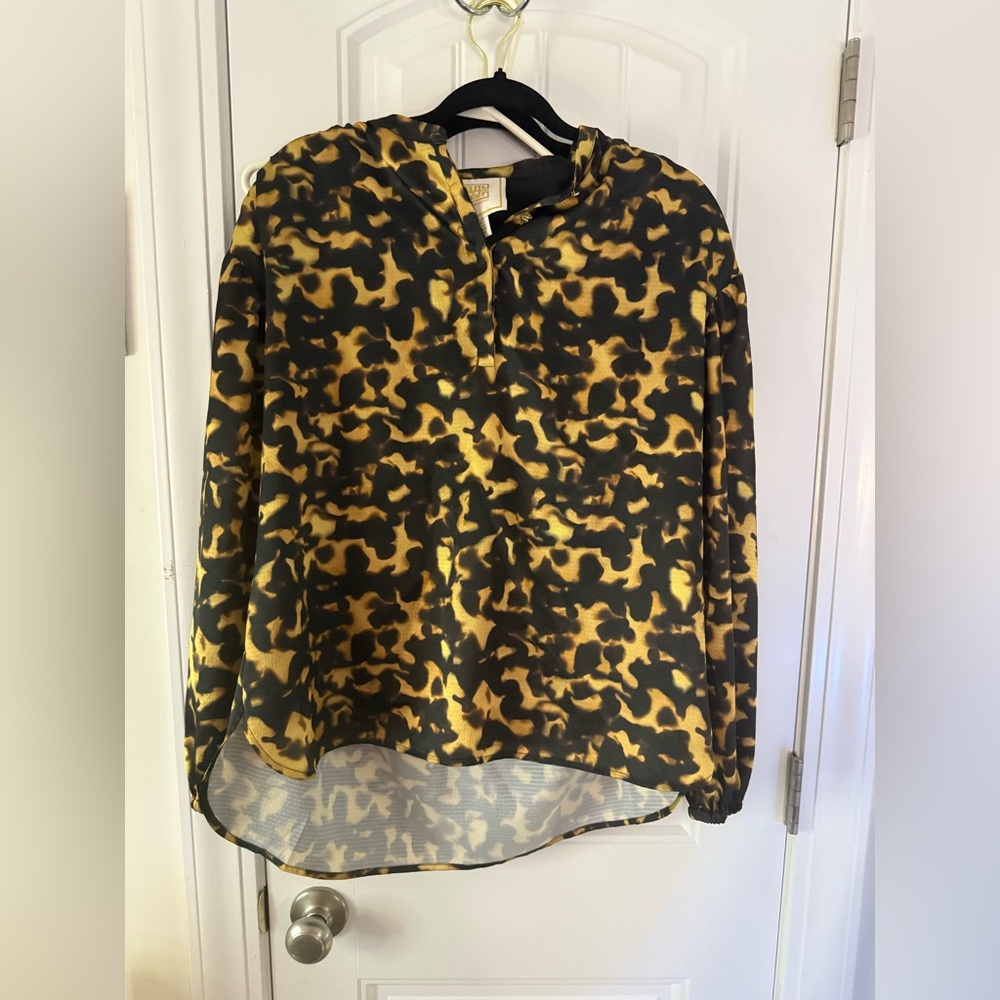 Emily mccarthy leopard blouse Brown Graphic Blouse